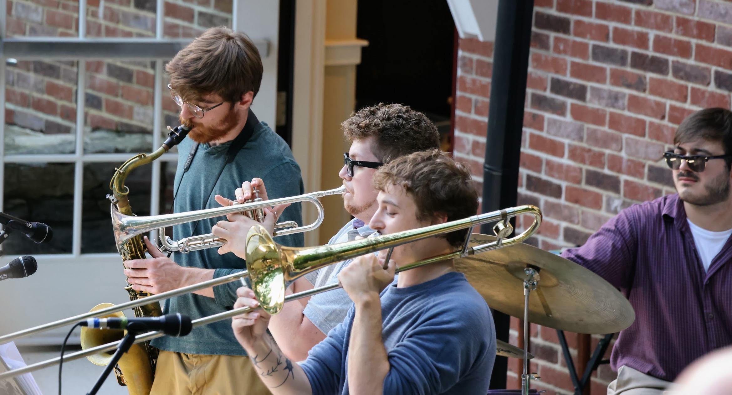 Nolan Slate performing saxophone